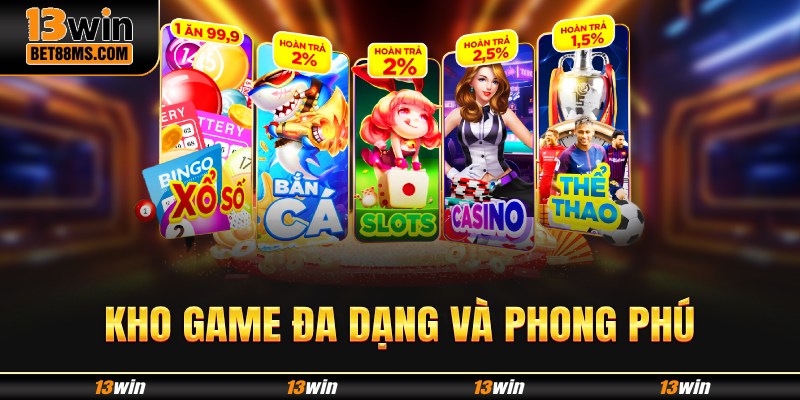 Kho game tại đây đồ sộ, phong phú